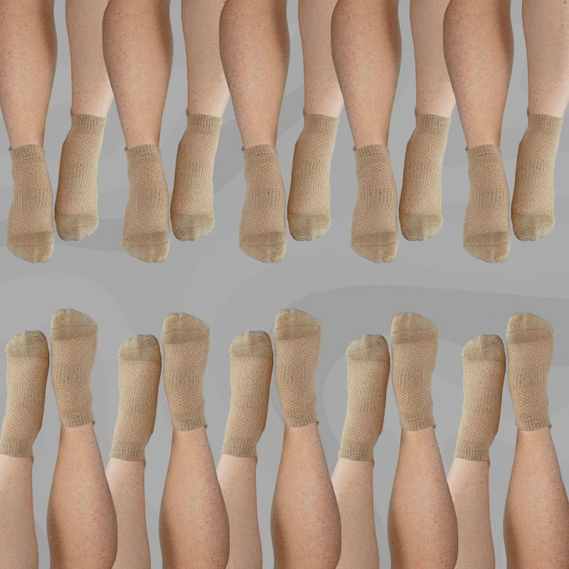 Ankle Compression Socks Tan Bamboo