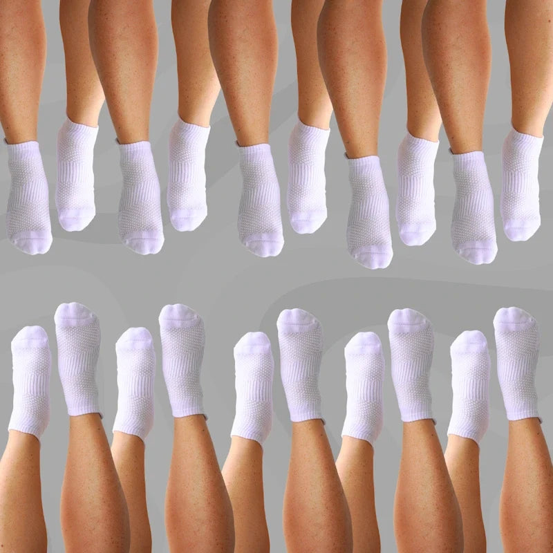 Ankle Compression Socks White Bamboo