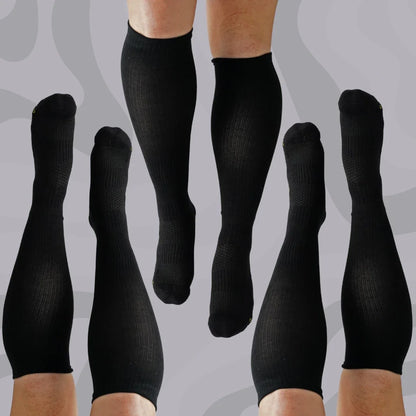 Bamboo Knee-High Black Compression Socks