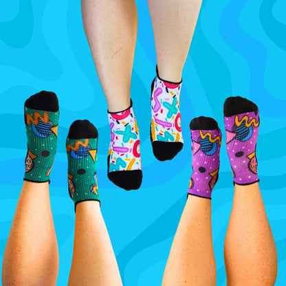 Ankle Compression Socks 3 Pack Retro Bamboo