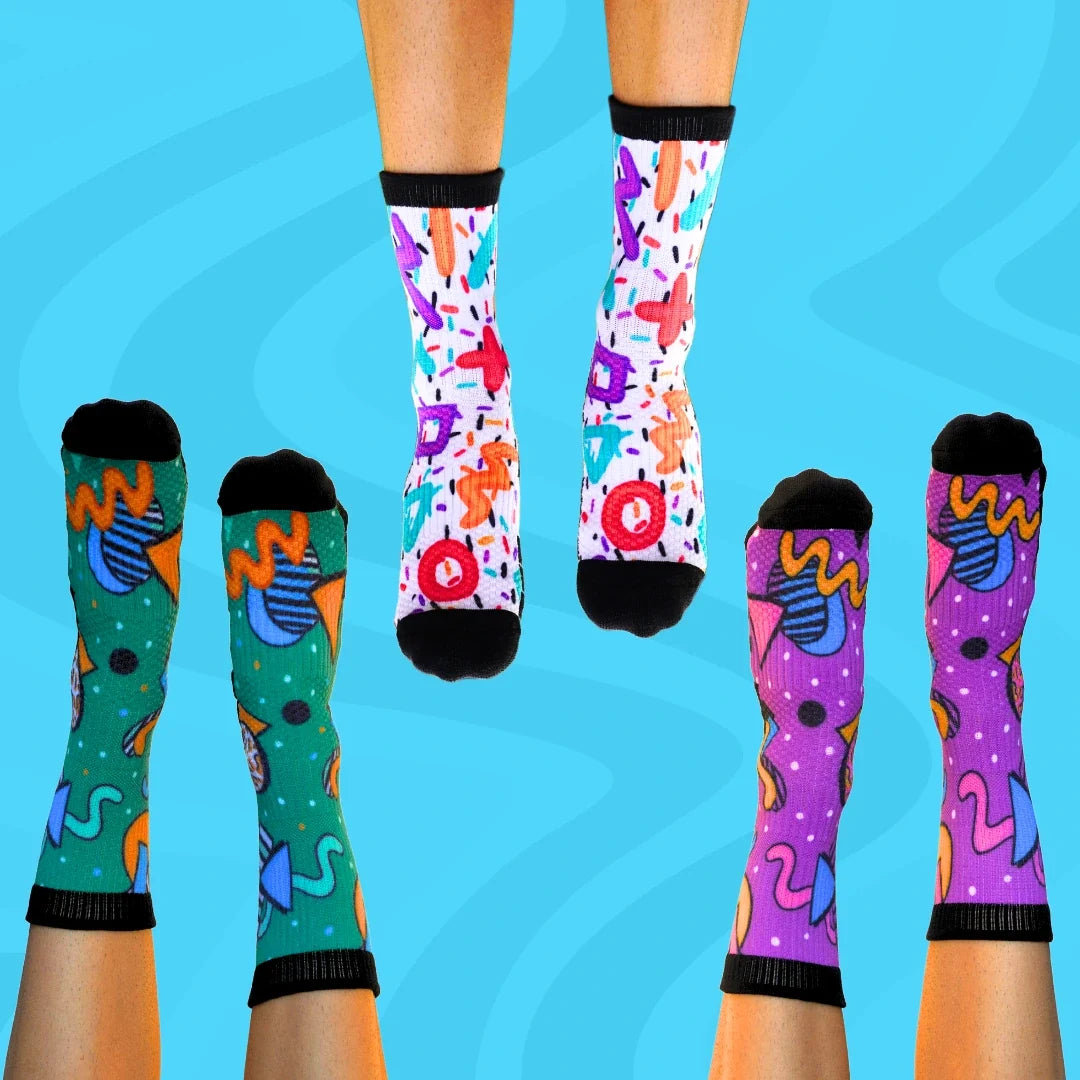 Crew Compression Socks 3 Pack Retro Bamboo