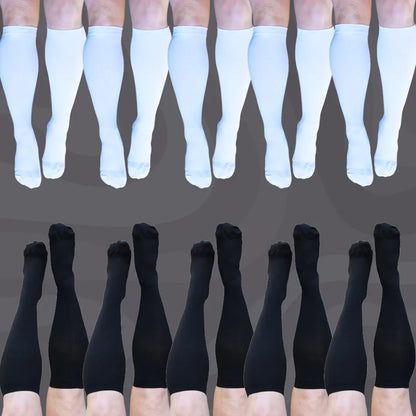 Classic 10 Pack Compression Socks White Black