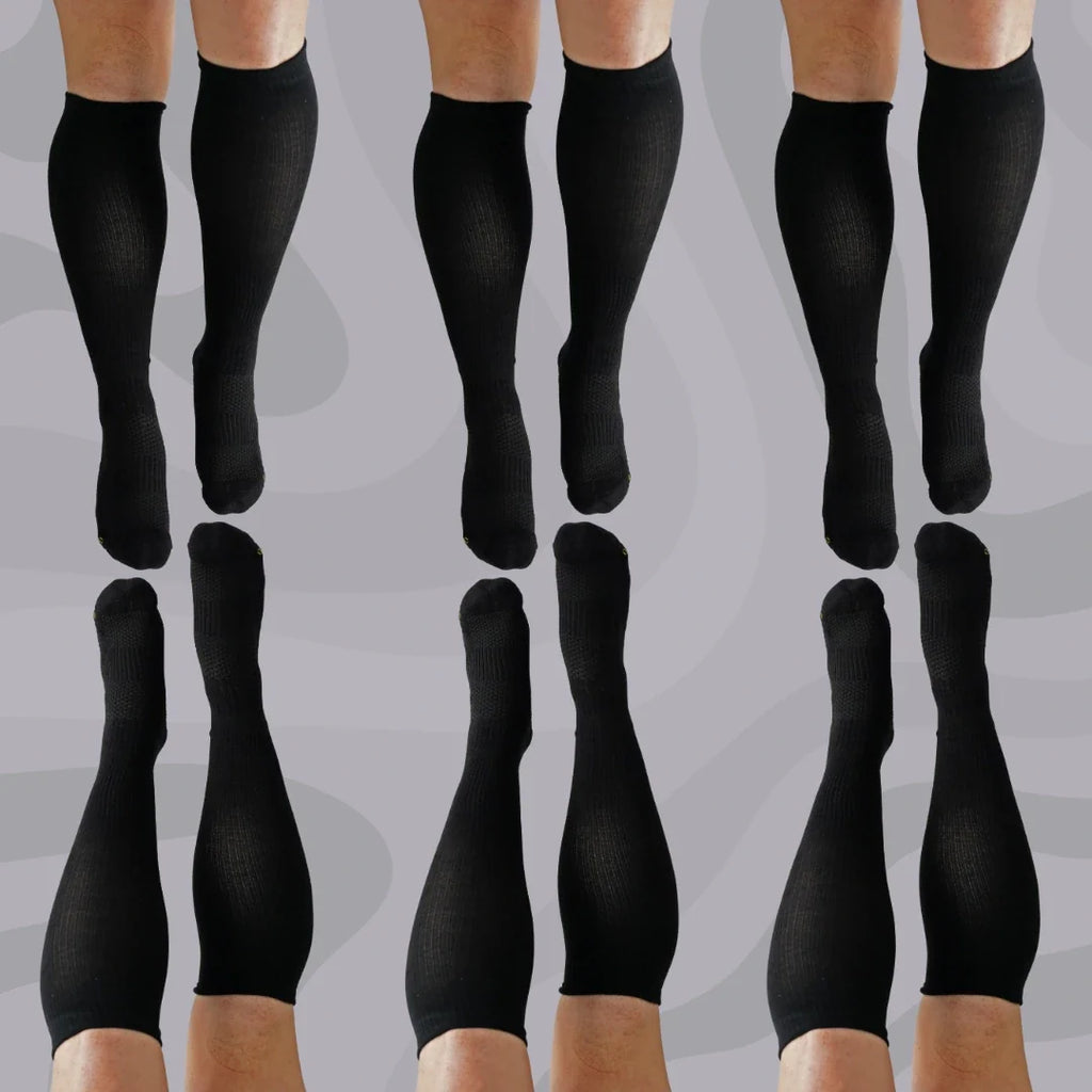 Bamboo Knee-High Black Compression Socks