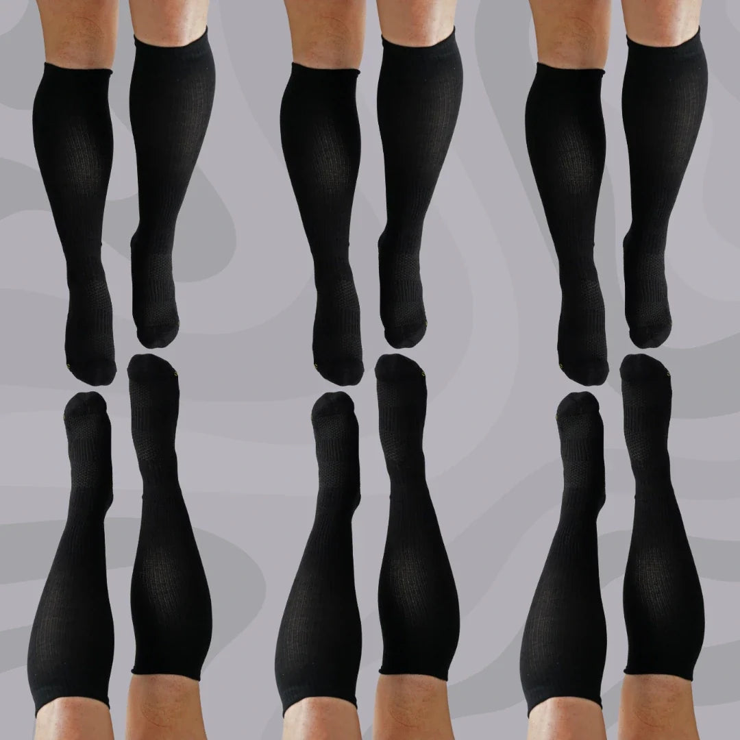 Bamboo Knee-High Black Compression Socks