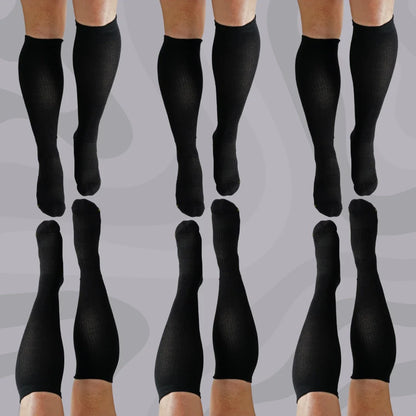 Bamboo Knee-High Black Compression Socks