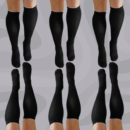 6 Pack Black Bamboo Compression Socks