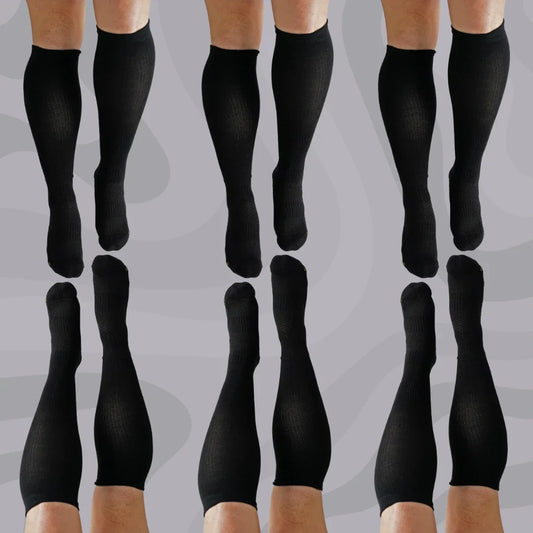 6 Pack Black Bamboo Compression Socks