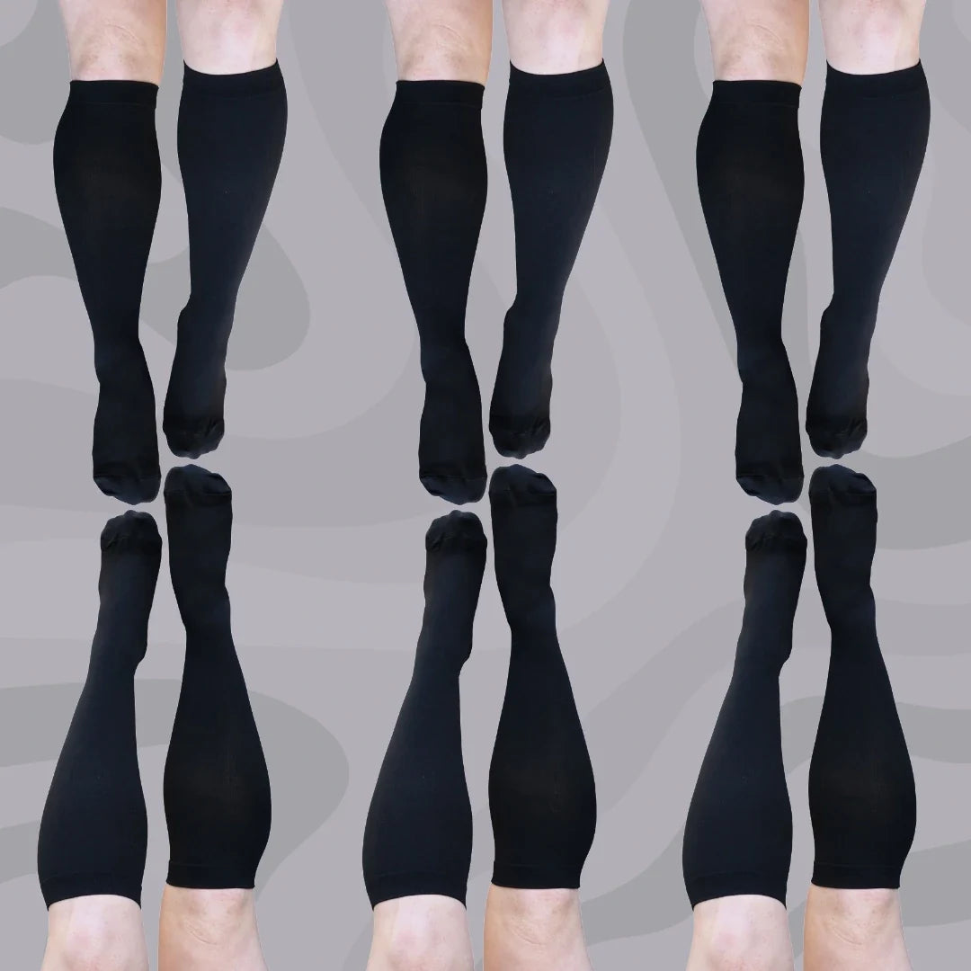 6 Pack Black Classic Compression Socks