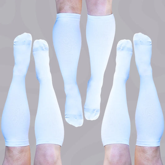 3 Pack White Classic Compression Socks