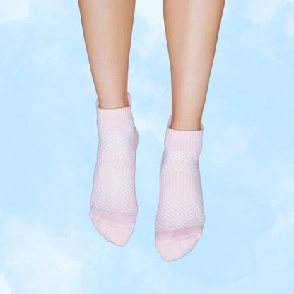 Pastel Pink Ankle Compression Socks Bamboo