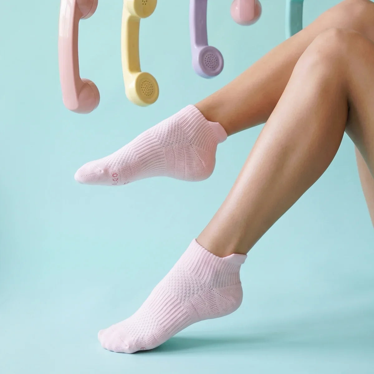 Pastel Pink Ankle Compression Socks Bamboo