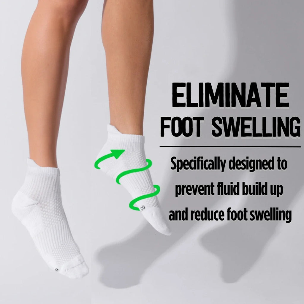 Ankle Compression Socks 6 Pairs Black Bamboo
