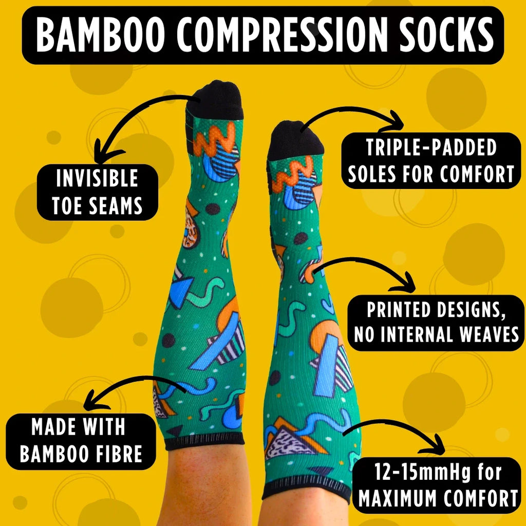 Patch Work Knee High Compression Socks