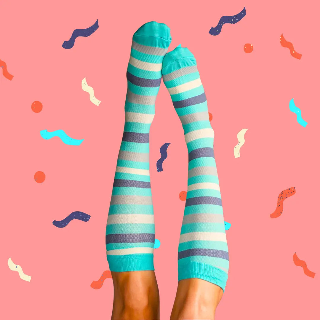6 Pack Classic Stripes Compression Socks