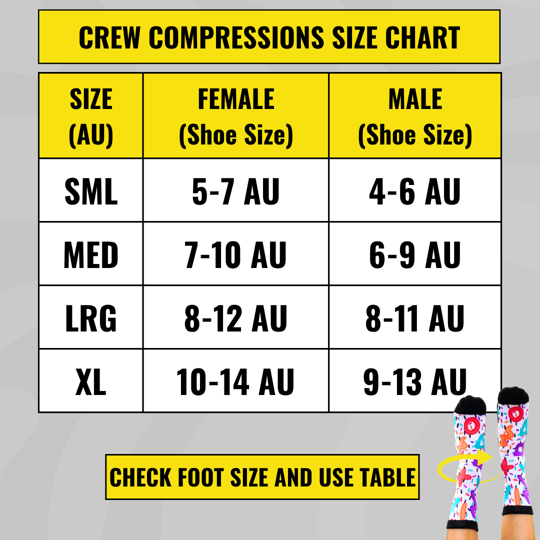 Crew Everyday Relief Box 6 Pack Compression Socks