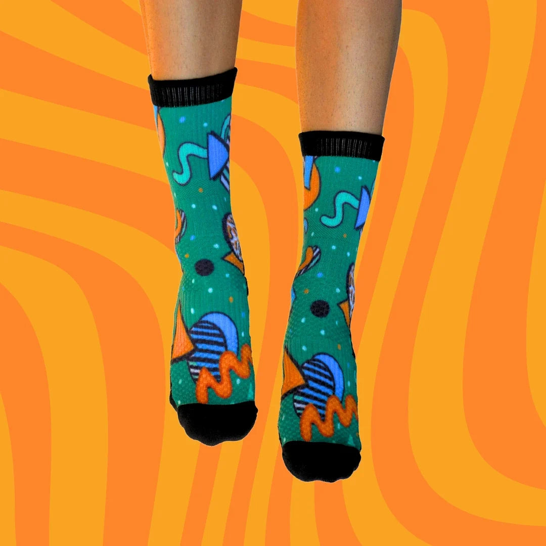 Crew Compression Socks 3 Pack Retro Bamboo
