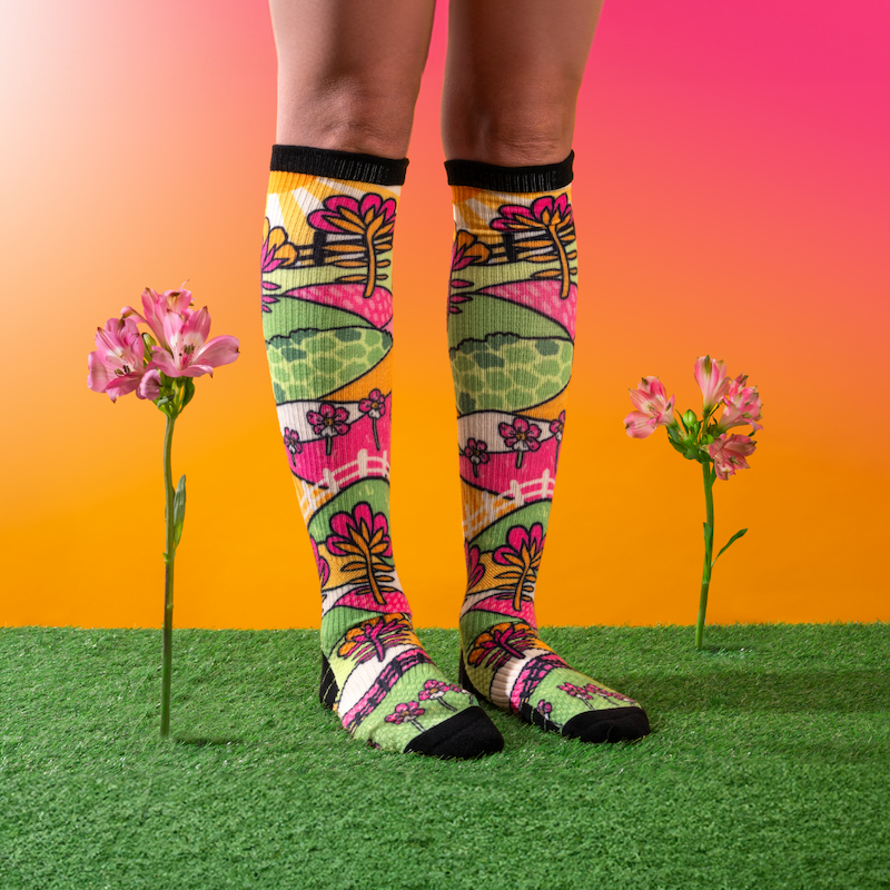Bamboo Floral Meadows Compression Socks