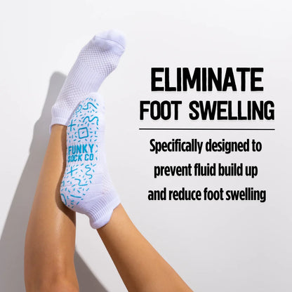 GRIP Ankle Compression Socks Floral Patches Bamboo