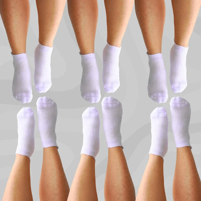 Ankle Compression Socks White Bamboo